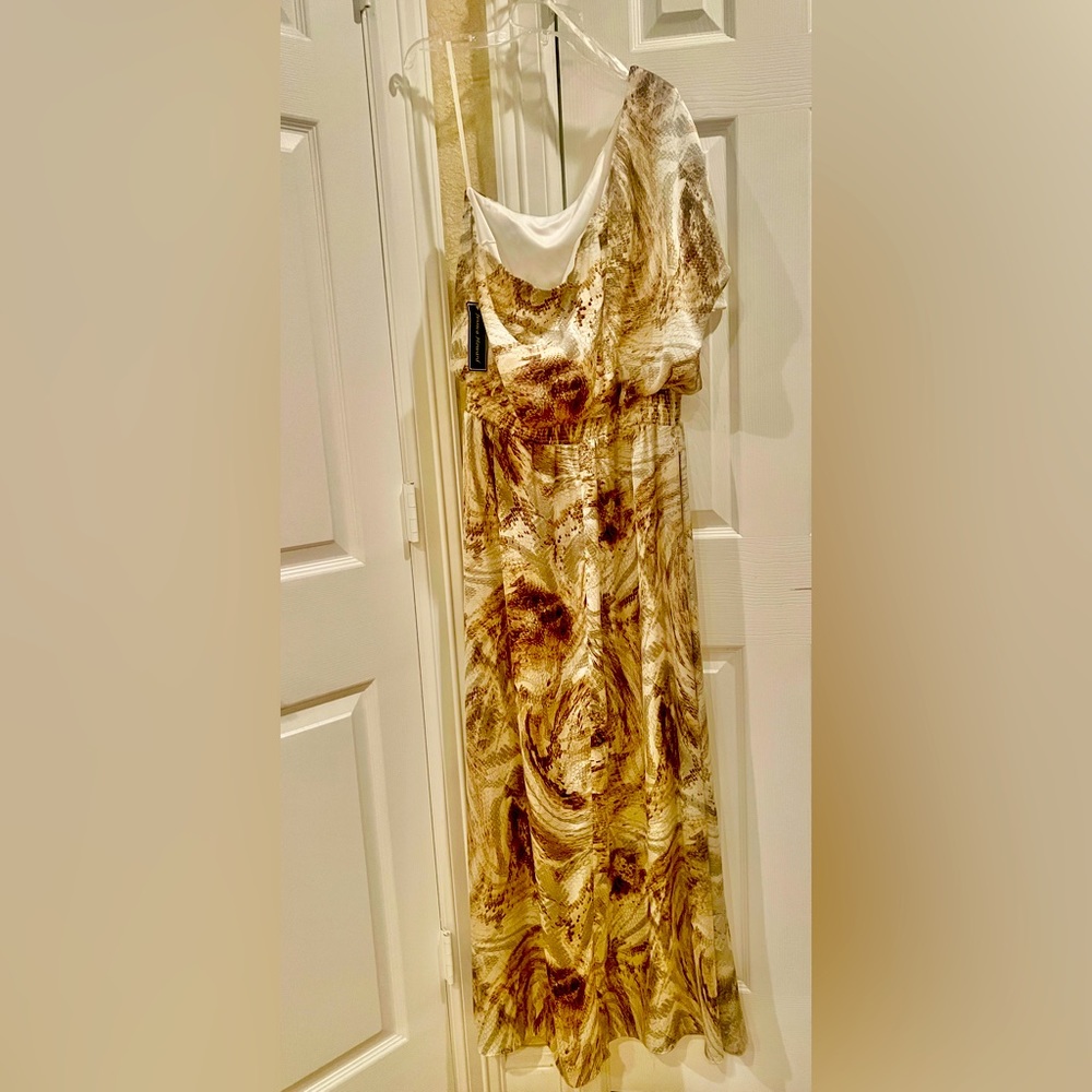 Jessica Howard silk snakeprint cold shoulder dress - NWT